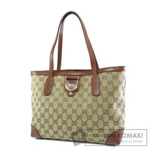 Gucci Beige Ebony GG Canvas Soft Stirrup Tote Shoulder Bag Brown